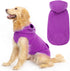 EXPAWLORER Polar Fleece Dog Hoodie with Pocket, Warm Cozy Sleeveless Sweater for Small to Large Dogs (Purple, L)
