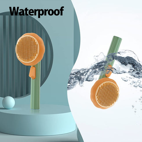 Cat Brush with Release Button, Cute Pumpkin Shape Groom and Clean Dog Comb, Self Cleaning Doodle Brush for Cats and Dogs