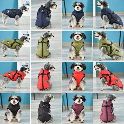 Gyuzh Dog Coat with Harness, Puppy Coats Small Dog Jacket, Winter Waterproof for Small Medium Large Dogs