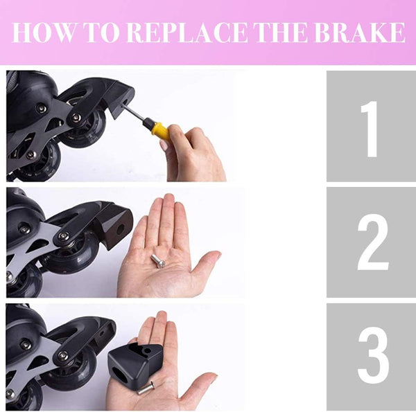 Kids Boys Adjustable Inline Skates with Brake Stopper, Replacement Rollerblade Brake Pads (Black)