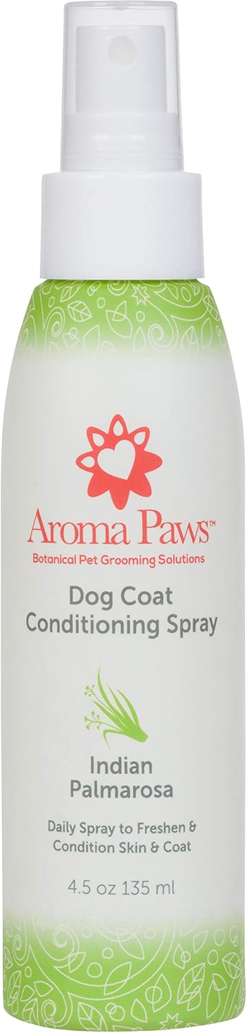 Scented Dog Coat Spray – Cleansing, Conditioning, Moisturizing – Aromatic Puppy Spray – 4.5 Oz., Palmarosa