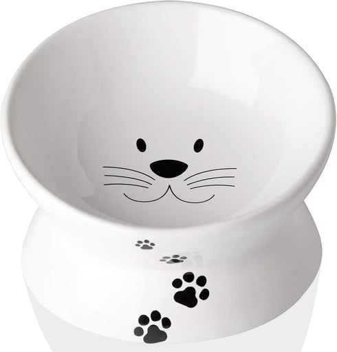 Cat Food Bowls, 10 OZ Elevated Bowls for Cats and Small Dogs, Tilted Feeder with Raised Stand, 1pcs