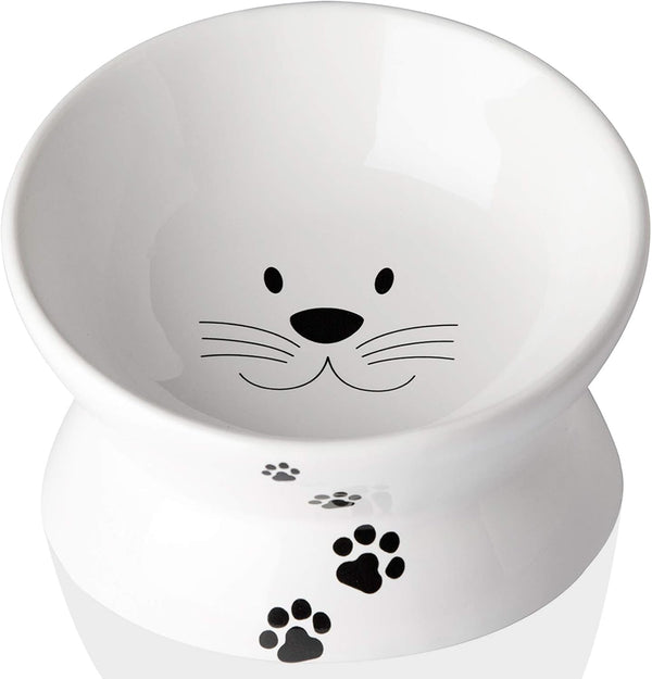 Cat Food Bowls, 10 OZ Elevated Bowls for Cats and Small Dogs, Tilted Feeder with Raised Stand, 1pcs