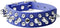 Spiked Dog Collar, Soft PU Leather with Mushrooms Rivet Spike Studs, Adjustable for Small Breeds (XS, Dark Blue)