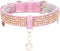 PetsHome Bling Rhinestones Cat Collar, Premium PU Leather with Pendant Adjustable Collars for Big Cat and Small to