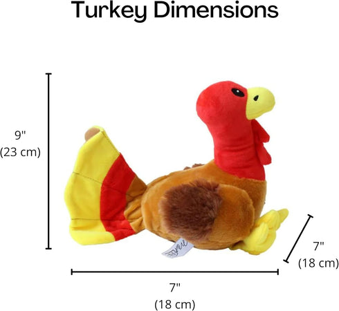 Midlee Large Thanksgiving Turkey Dog Toy - Stuffed Squeaky Pet Toy