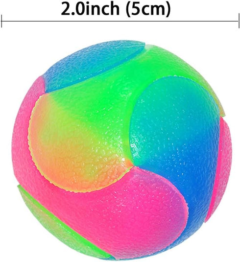 FineInno LED Dog Ball, 2Pcs Light Up Glow in The Dark Flashing Elastic Pet Toys for Dogs, Cats, and Puppies