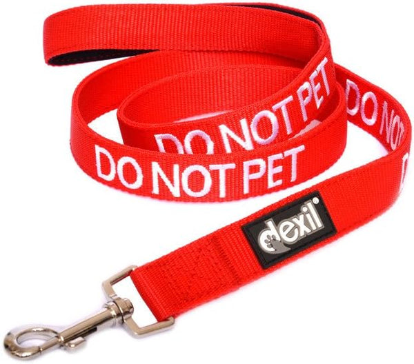 Dexil Limited DO NOT PET Red Color Coded Padded Dog Leash, 4ft, Prevents Accidents by Warning Others
