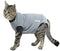 Kruuse Buster Body Suit for Cats - Grey/Black, Size XX-Small, 13.5"
