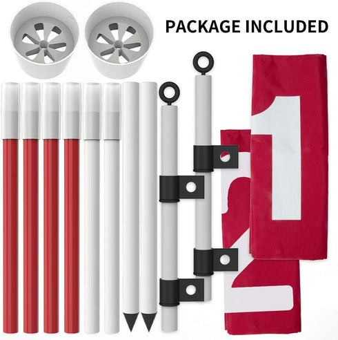 THIODOON Golf Flagstick, 6ft Golf Flag and Cup for Yard, Detachable Golf Hole Cup