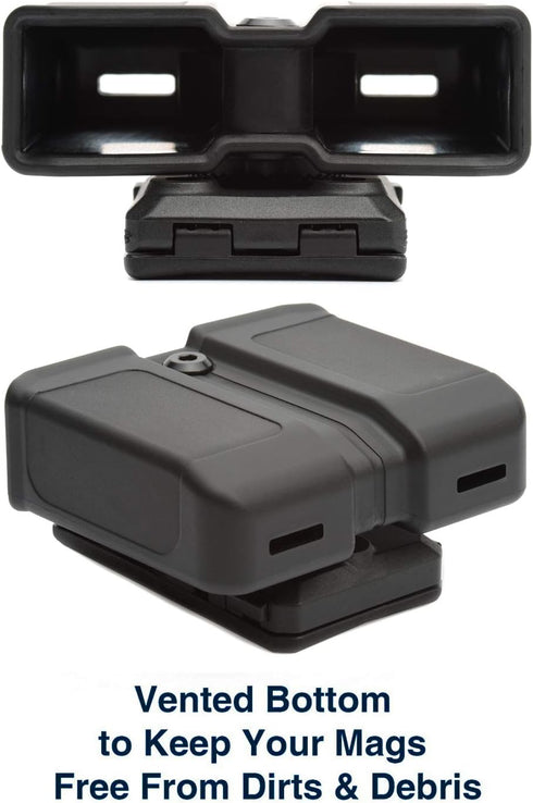 OWB Polymer Double Magazine Holster Ambidextrous Carrier for 9mm/.40 Calibers Double Stack Magazines