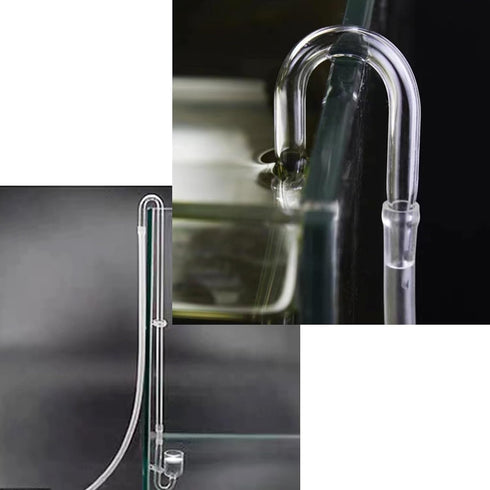 2PCS Glass U Shape Tube for Aquarium Air Pump, CO2 Diffuser Connect Tube for Fish Tank
