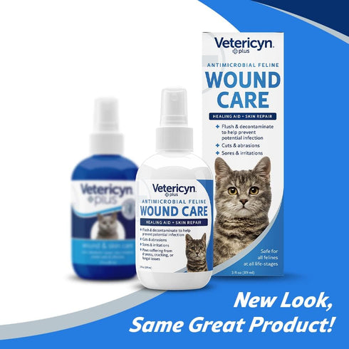 Vetericyn Plus Cat Wound Care Spray, Feline Healing Aid for Wounds, Sores, Abrasions, 3 Ounces