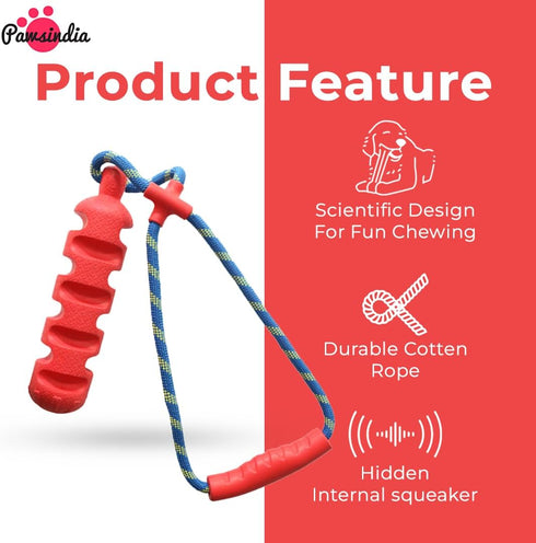 100% Natural Rubber Indestructible Chew Toy for Dogs, Ultimate Chewing Stick for Large Breeds