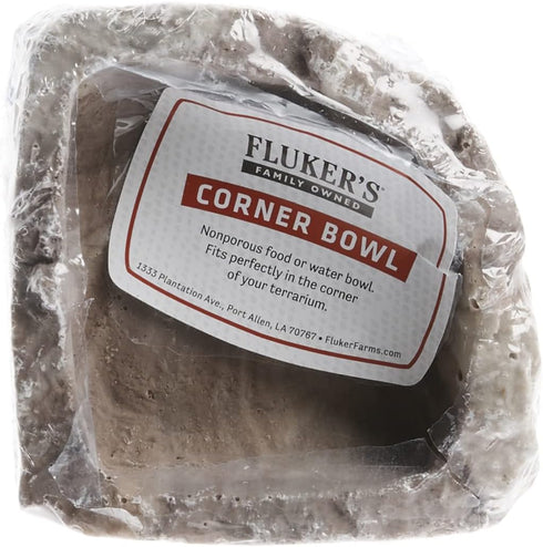 Fluker's Small Reptile Food and Water Corner Bowl, 4" Dish
