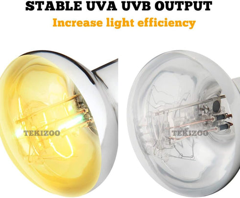 UVA UVB Sun Lamp High Intensity Self-Ballasted Heat Basking Lamp for Reptile and Amphibian (80W)