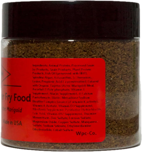 Color Enhancer Fish Fry Food With Spirulina and Aztec Marigold - Powdered Feed For Live Baby Tropical Fish Aquarium