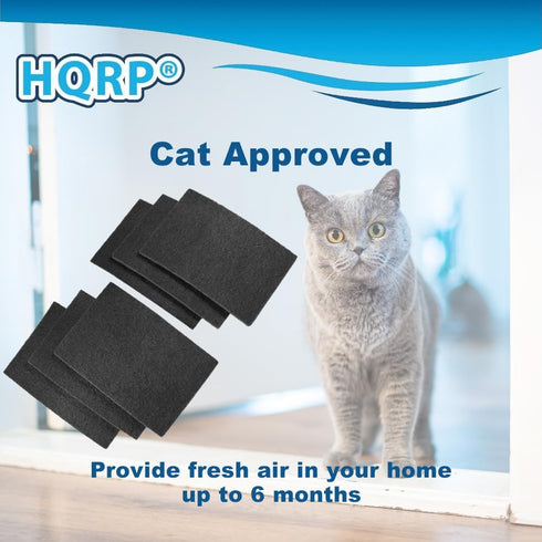 HQRP 6-Pack Activated Carbon Cat Litter Box Filters, Compatible with Van Ness Litter Box