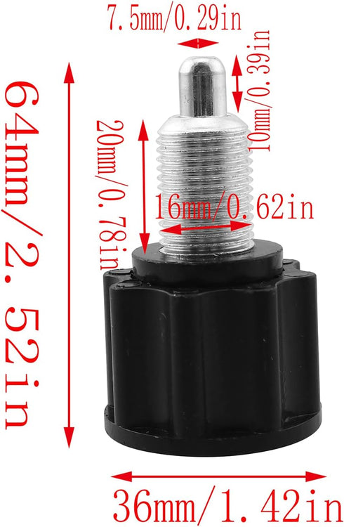LQ Industrial 2pcs Adjustment Fitness Pop Pull Pin Knob, M16 Pull Pin Knob for Exercise Training Machines Release Bike Equipment