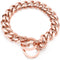 Rose Gold Dog Chain Collar 11mm/15mm/19mm Stainless Steel Cuban Link for Small Medium Large Dogs (19mm, 26inch)