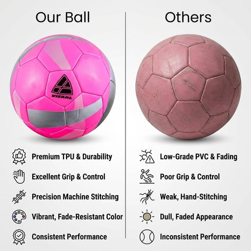(Pack 1, 6 12) VIZARI Hydra Soccer Ball for Boys | Eye-Catching Outdoor Soccer Ball with Unique Graphics | Durable TPU
