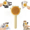 Pet Grooming Brush for Cats and Dogs, Cat Accessories Kit with Release Button & Professional Cat Nail Clipper (Yellow