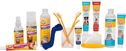 Arm & Hammer for Pets 3-Piece Tartar Control Kit for Dogs | Toothpaste, Toothbrush & Fingerbrush | Reduces Plaque &
