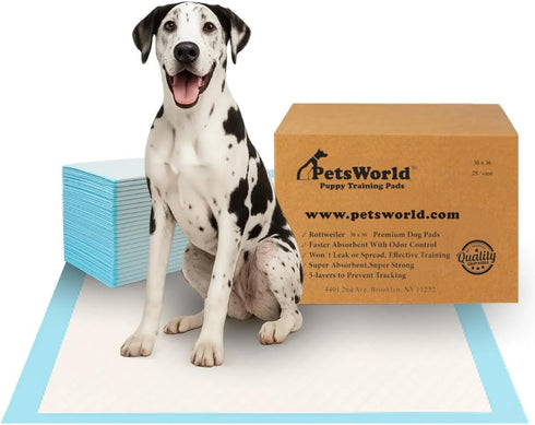 PETSWORLD Giant Dog Potty Pads, Odor-Eliminating, 36" x 36", Ultra Absorbent 5-Layer