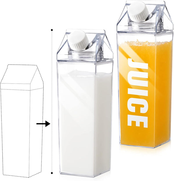 CHENGU Clear Milk Carton Water Bottle 1000 ml/ 34 Oz Portable Container Reusable