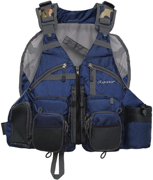Raprance Fishing Vest for Men and Women - Outdoor Activity Fly Bass Fishing Vest Backpack