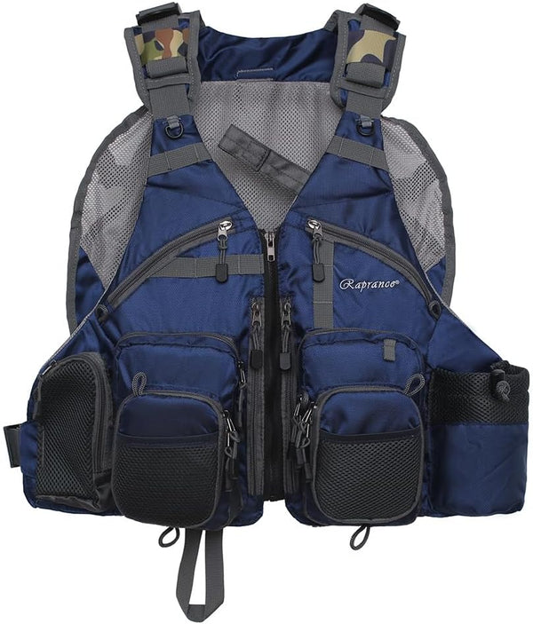 Raprance Fishing Vest for Men and Women - Outdoor Activity Fly Bass Fishing Vest Backpack