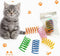 Cat Spring Toys 5 Colors (Yellow, Green, Pink, Blue, Orange), Durable Plastic