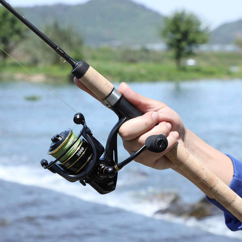 Sougayilang Fishing Rods, Graphite Lightweight Ultra Light Trout Rods, 2 Pieces Cork Handle Crappie Spinning Fishing Rod