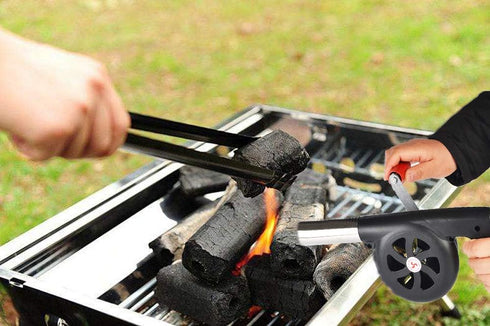 Sunglow Outdoor BBQ Fan Air Blower, Hand Crank Blowers, Barbecue Fire Bellows for Picnic Camping