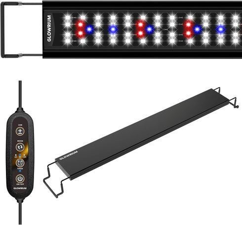 Aquarium Light - LED Full Spectrum for Freshwater Fish Tank, Daylight/Moonlight Mode, Auto-On/Off Timer (12-17 in)