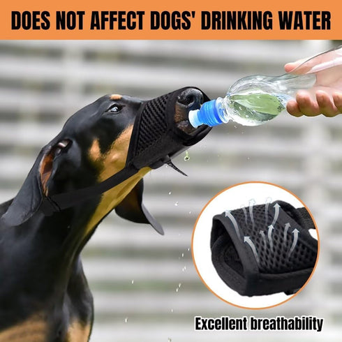 Lxnoap Black Quick Muzzle for Small Dogs, Adjustable & Comfortable Mouth Cover, Size S