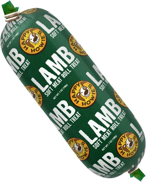 Happy Howie's Natural Dog Treats, Lamb Soft Meat Roll, 7 Oz, Healthy Dog Treat & Training Tool