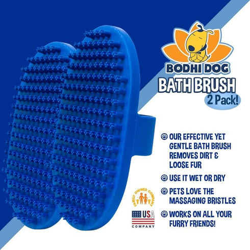 Bodhi Dog Shampoo Brush - Pet Grooming & Bath Supplies for Cats and Dogs, Two Pack, Blue