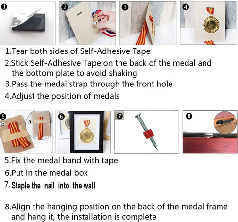 Cassette 3 A4).1 pack. Medal - Race Bib and Medal Display | Wall Mounted Medal Hanger - Medal Display Cases