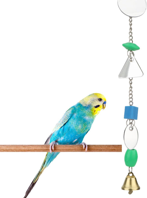 Hypeety Pet Bird Mirror with Bell, Interactive Toy for Parrots, Macaws, African Greys, Budgies, Cockatoos, Lovebirds