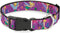Buckle-Down Plastic Clip Collar, Tinker Bell Poses/Flowers/Stars/Skull Purple, 1/2" Wide, Fits 6-9" Neck, Small