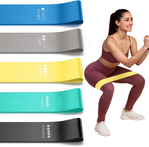 Resistance Loop Exercise Bands, 5pcs Set for Working Out, Fitness Elastic Bands for Home Gym