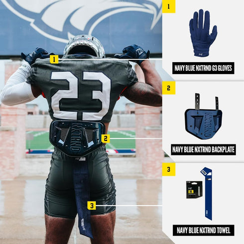 Nxtrnd Streamer Football Towel, Thin Sports Towel, Dries Hands & Football Accessories, Navy Blue