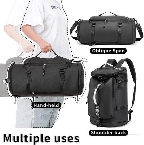 FUNYAGO Backpack 40L Backpack Gym Duffle Bag Waterproof black Laptop Suitable for Hiking, Fishing, Travel Large