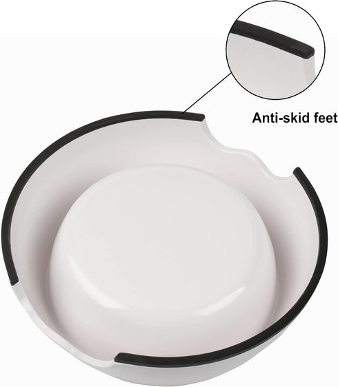 M&BGWPP Melamine Plastic Dog Food Bowl, Non-Skid Base, 2-in-1 Removable Stainless Steel Feeder Holder