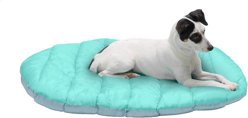 Furhaven Outdoor Travel Dog Bed for Small Dogs, Washable & Foldable with Carry Bag, Aqua/Granite Gray, Small