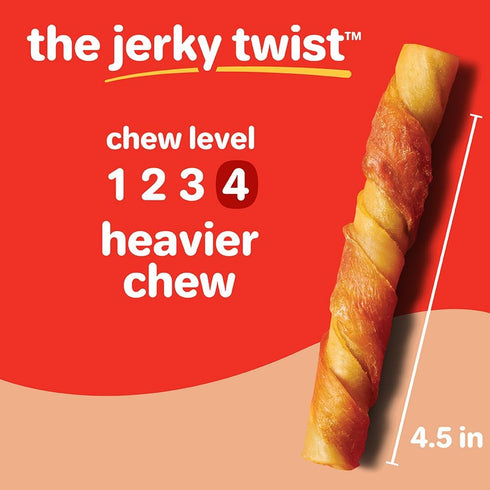 8 Count Hartz Oinkies Jerky Twists with Naturally Smoked Pork & Real Chicken Breast Dog Treats, Highly Digestible Long