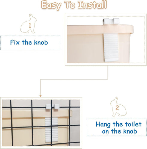 Chinchillas PINVNBY Extra Large Rabbit Litter Box Small Animal Potty Trainer Huge Bunny Litter Pan Plastic Pet Corner