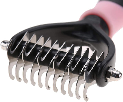 GLOGLOW Pet Grooming Brush, Shedding Brush Tool, Dematting Rakes, Fur Knot Cutter for Long and Short Hair Dogs and Cats