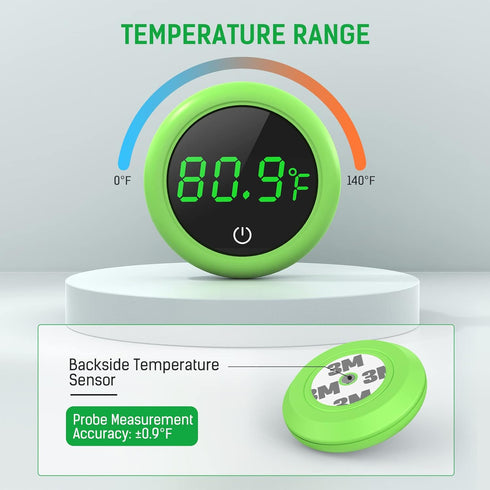 Fish Tank Thermometer, PAIZOO LED Digital Accurate Temperature Gauge for Aquatic Pets, Green